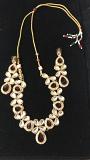 Big Kundan Stones Necklace Set With Clear White Stones